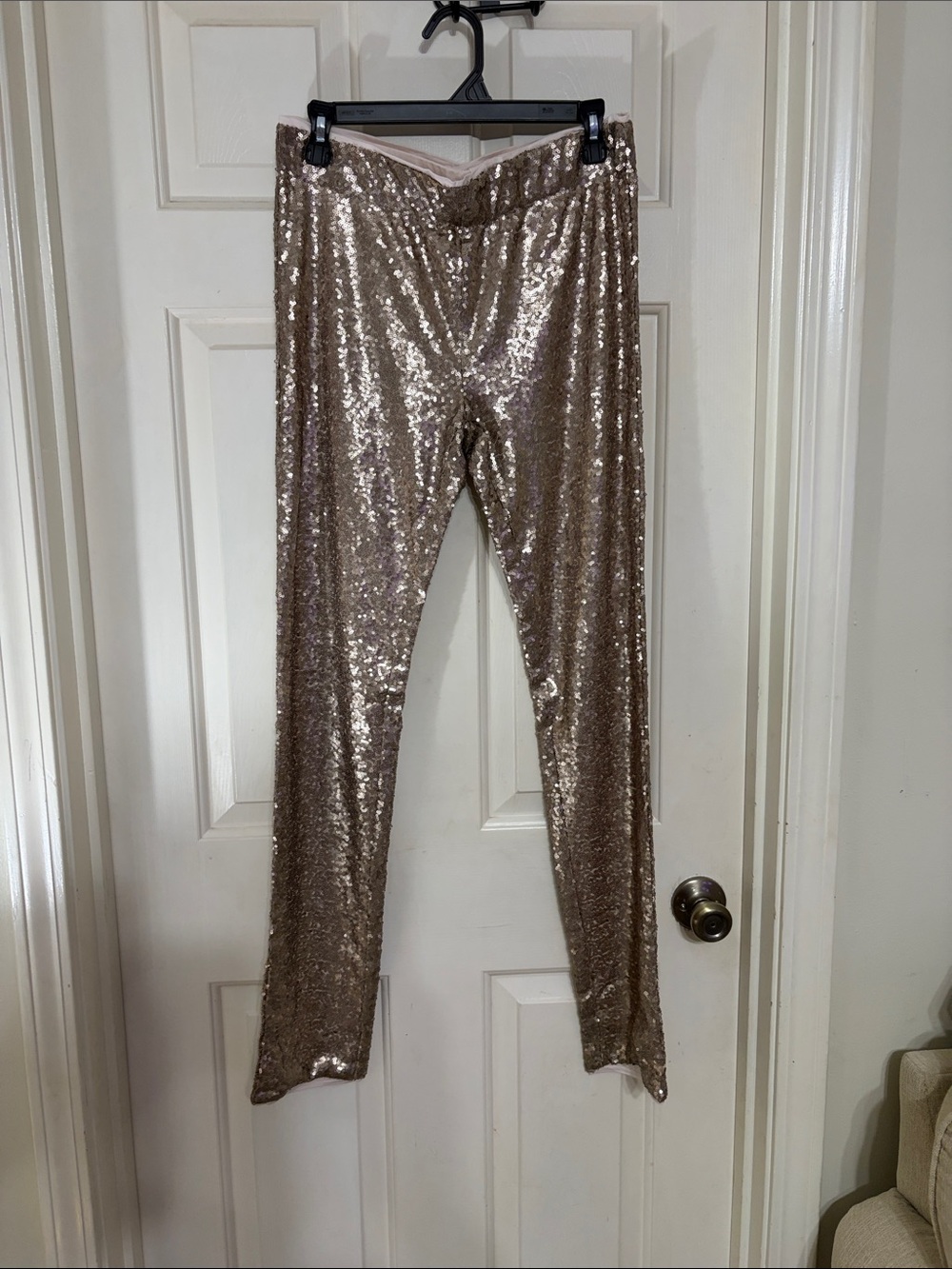 May & July Gold Sequin Pants